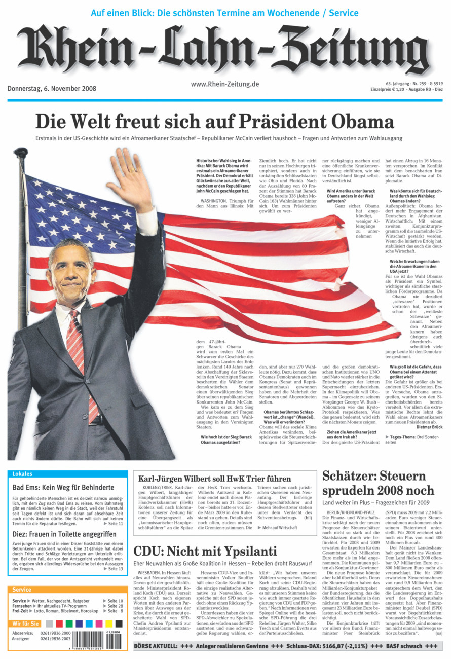Rhein-Lahn-Zeitung Diez (Archiv) vom Donnerstag, 06.11.2008