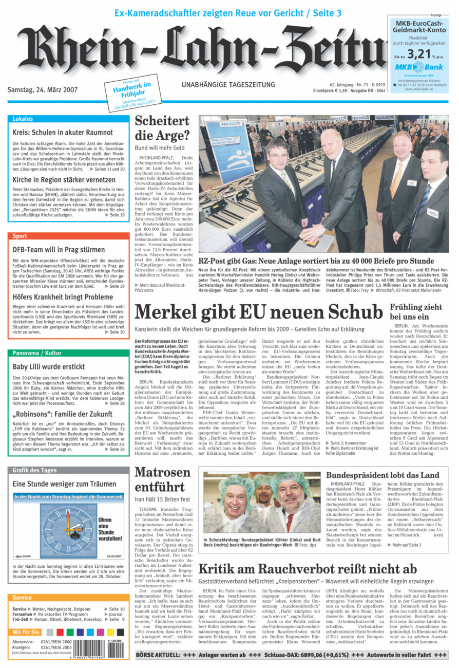Rhein-Lahn-Zeitung Diez (Archiv) vom Samstag, 24.03.2007