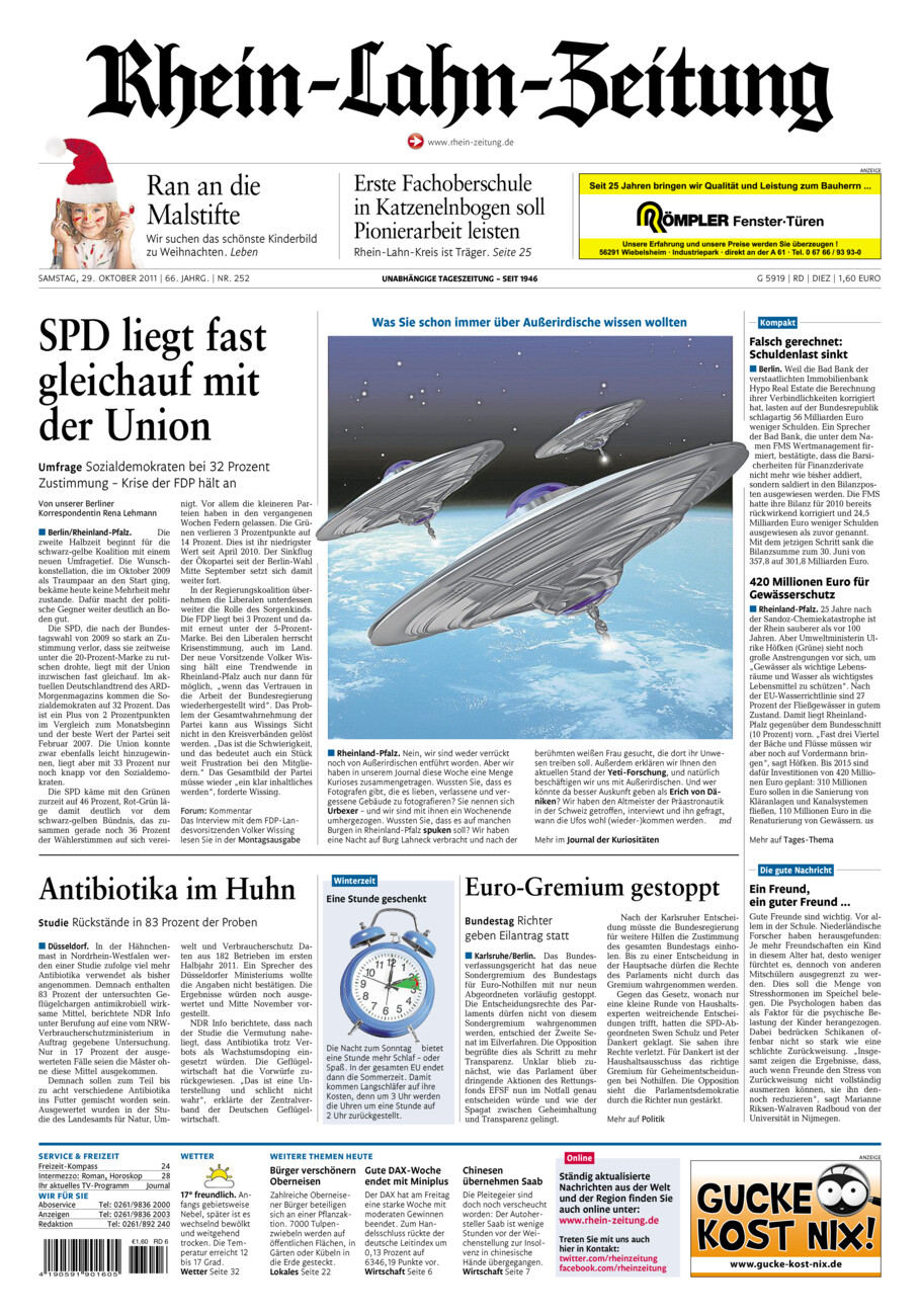 Rhein-Lahn-Zeitung Diez (Archiv) vom Samstag, 29.10.2011