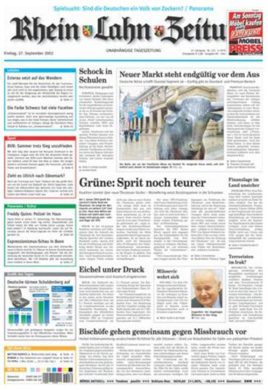 Rhein-Lahn-Zeitung Diez (Archiv) vom Freitag, 27.09.2002
