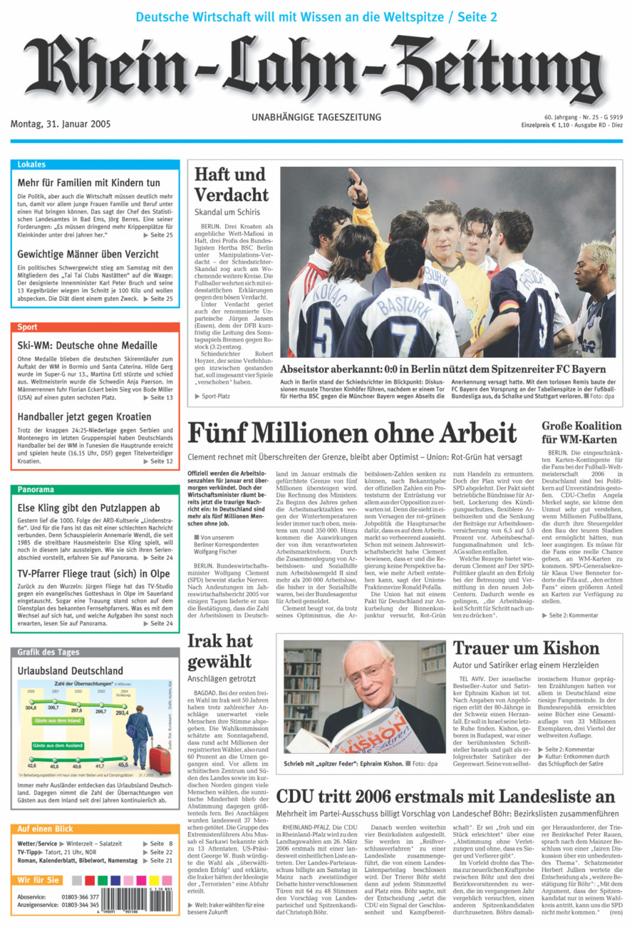 Rhein-Lahn-Zeitung Diez (Archiv) vom Montag, 31.01.2005