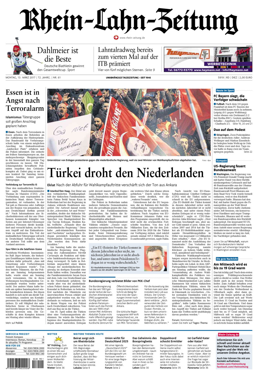 Rhein-Lahn-Zeitung Diez (Archiv) vom Montag, 13.03.2017