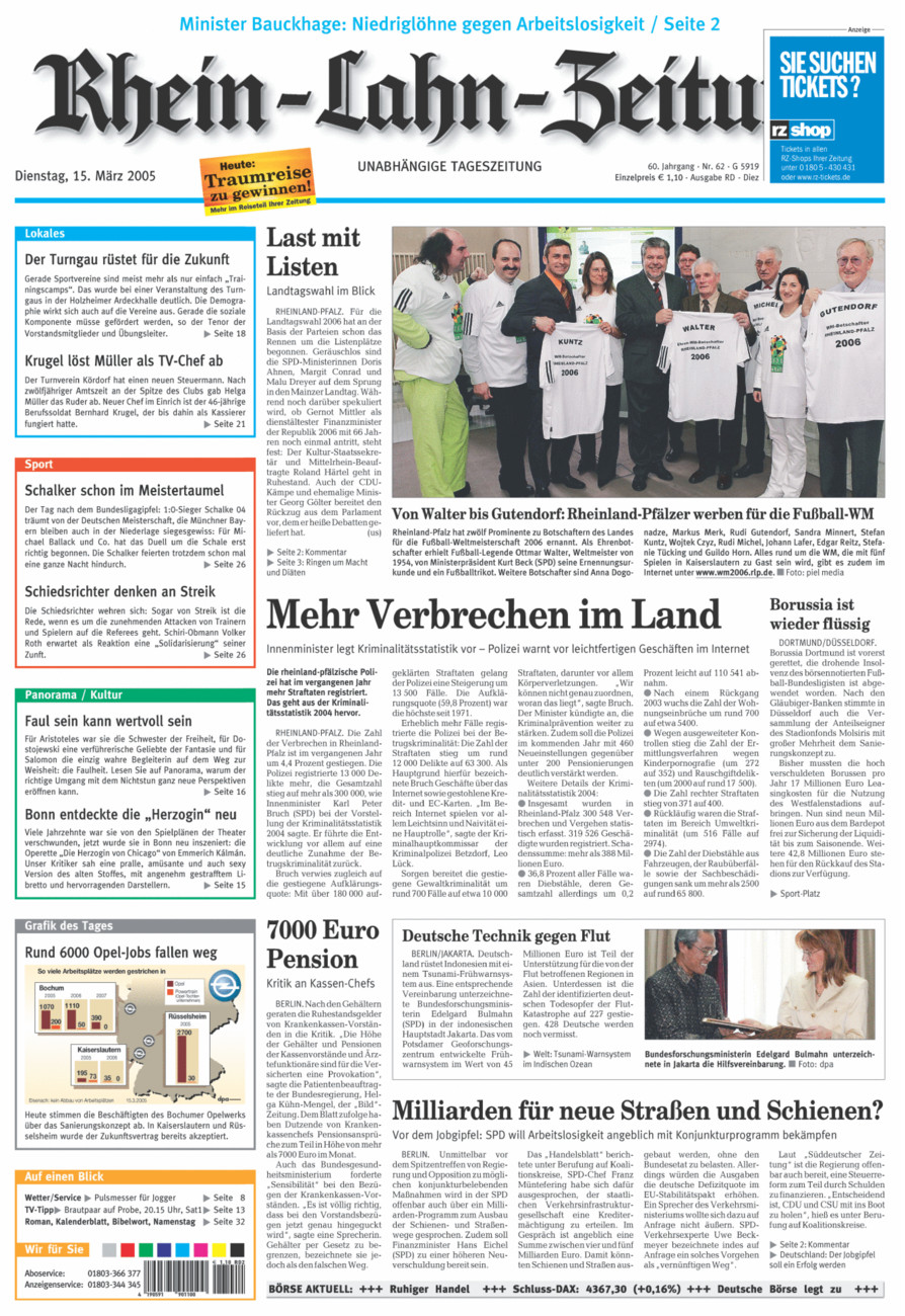 Rhein-Lahn-Zeitung Diez (Archiv) vom Dienstag, 15.03.2005