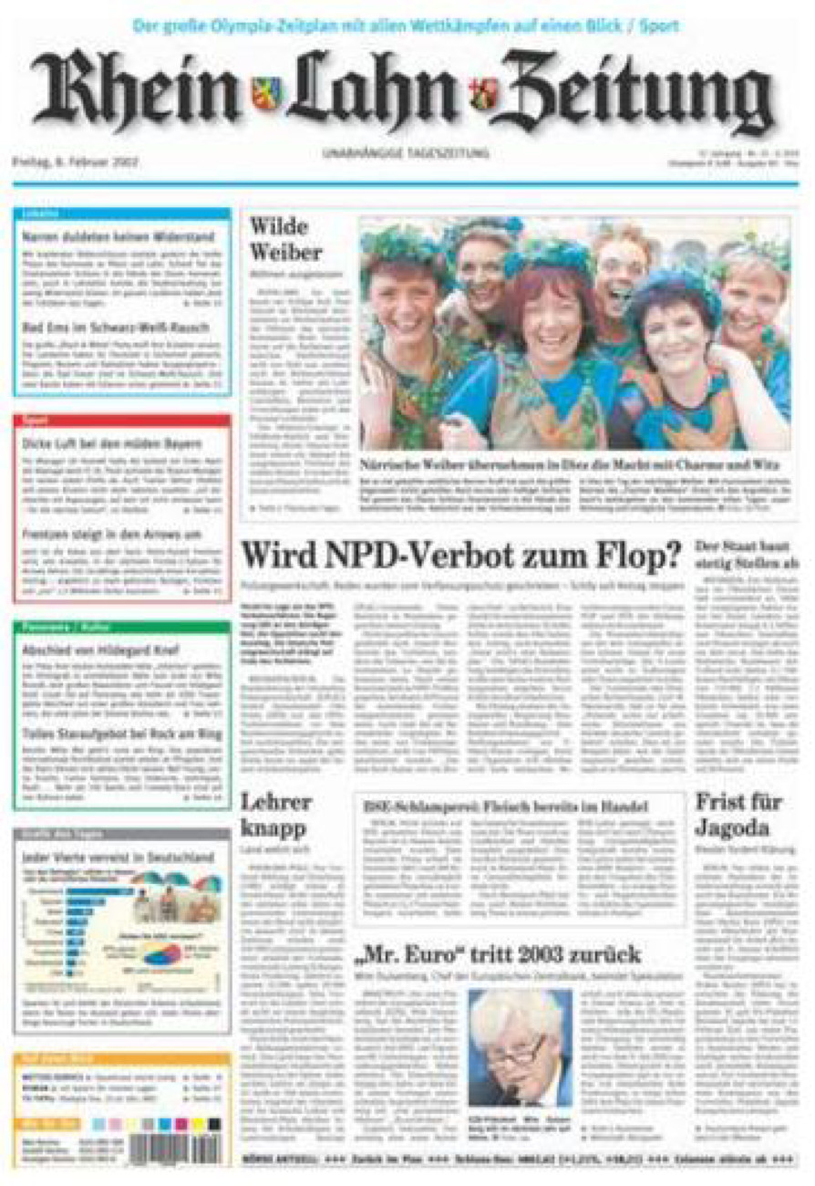 Rhein-Lahn-Zeitung Diez (Archiv) vom Freitag, 08.02.2002