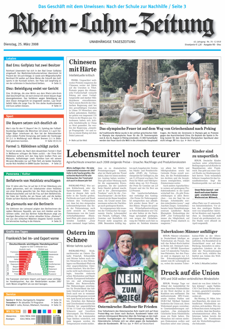 Rhein-Lahn-Zeitung Diez (Archiv) vom Dienstag, 25.03.2008
