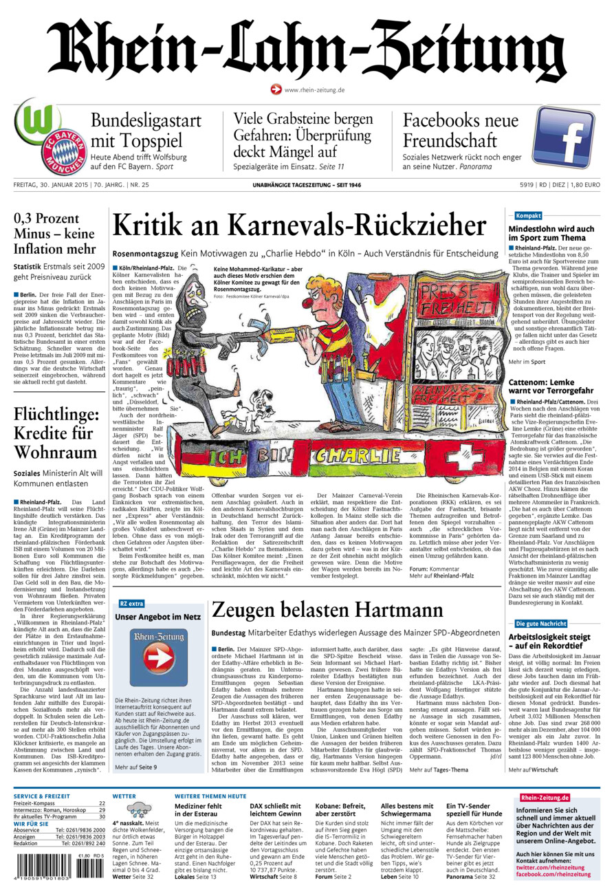 Rhein-Lahn-Zeitung Diez (Archiv) vom Freitag, 30.01.2015