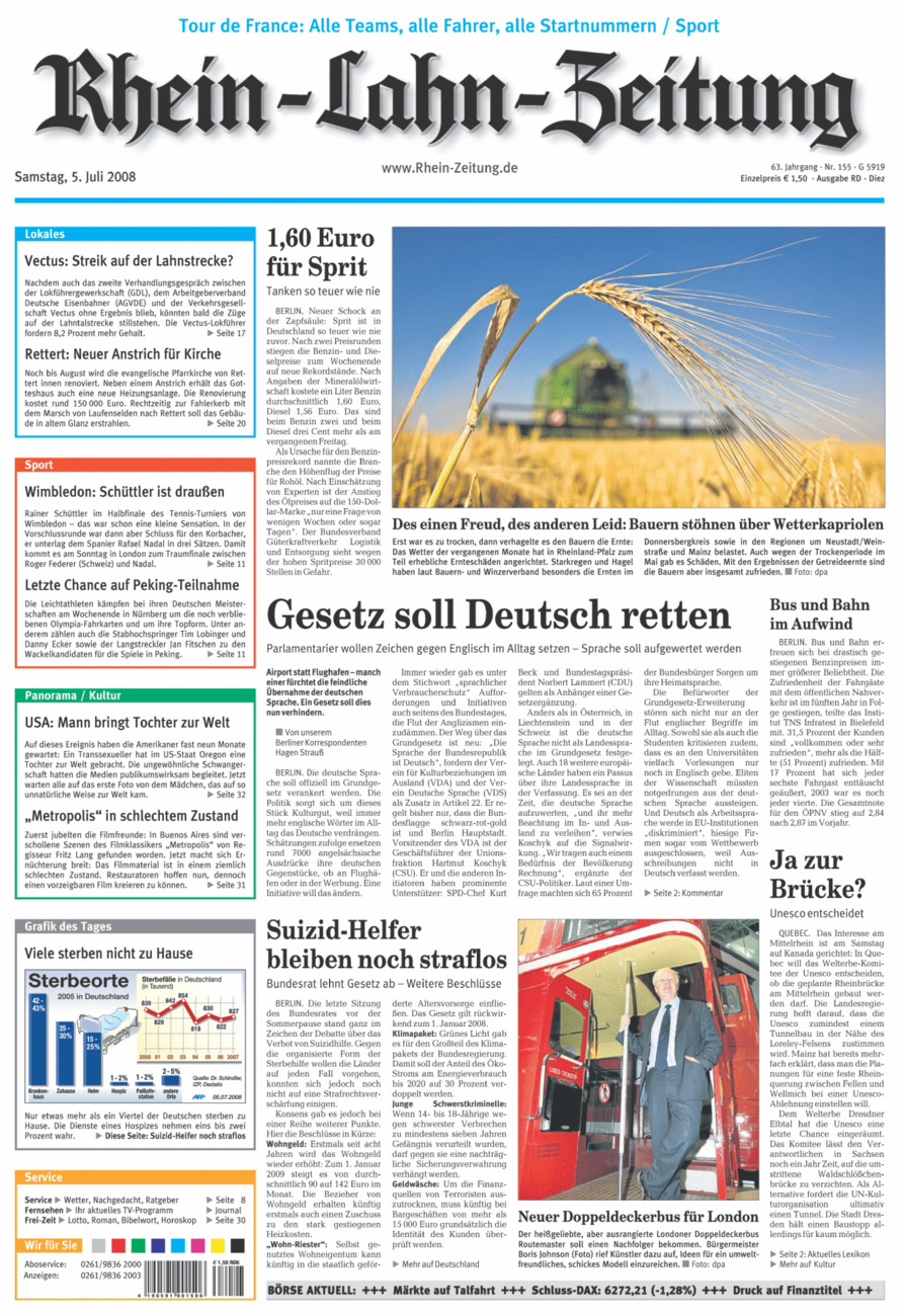 Rhein-Lahn-Zeitung Diez (Archiv) vom Samstag, 05.07.2008