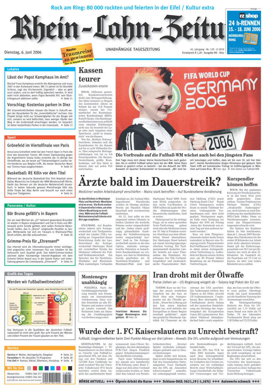 Rhein-Lahn-Zeitung Diez (Archiv) vom Dienstag, 06.06.2006