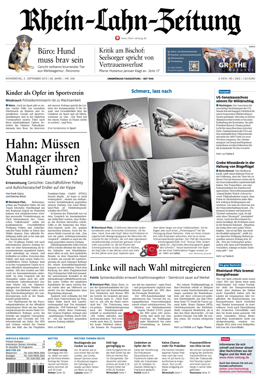 Rhein-Lahn-Zeitung Diez (Archiv) vom Donnerstag, 05.09.2013