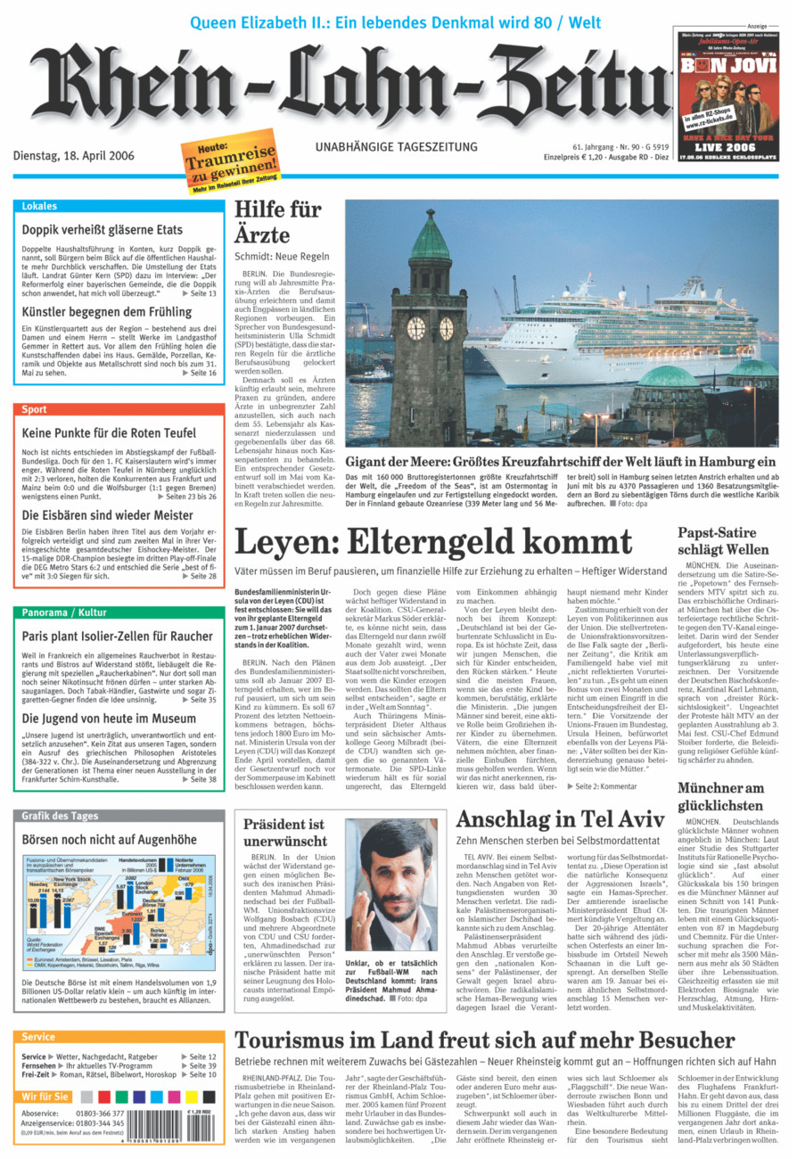 Rhein-Lahn-Zeitung Diez (Archiv) vom Dienstag, 18.04.2006