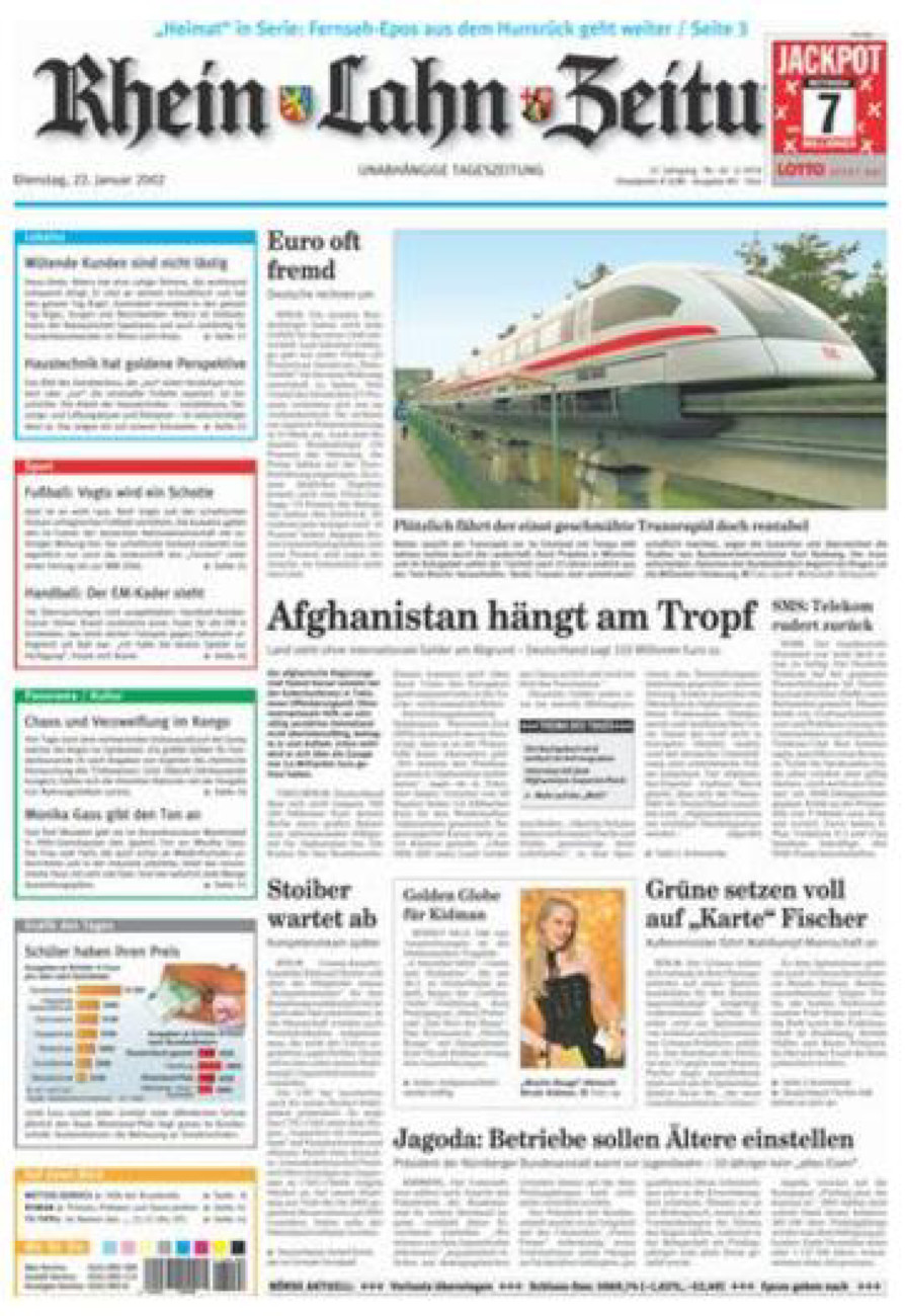 Rhein-Lahn-Zeitung Diez (Archiv) vom Dienstag, 22.01.2002