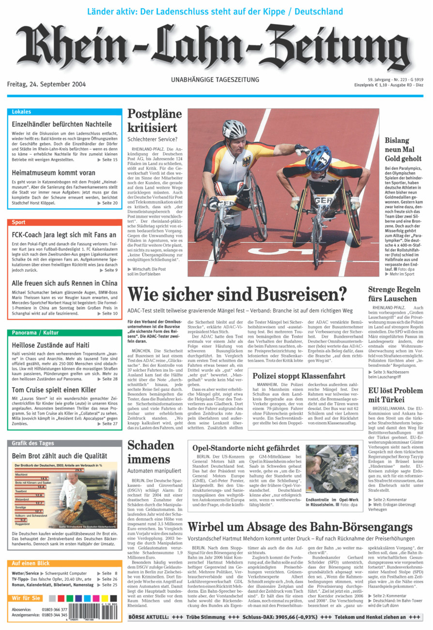 Rhein-Lahn-Zeitung Diez (Archiv) vom Freitag, 24.09.2004