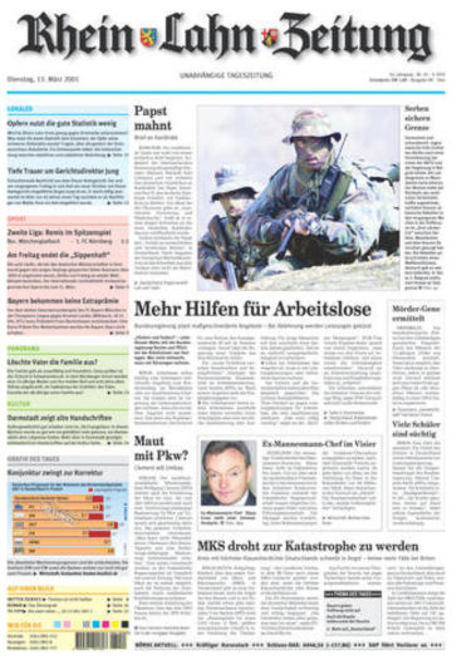 Rhein-Lahn-Zeitung Diez (Archiv) vom Dienstag, 13.03.2001