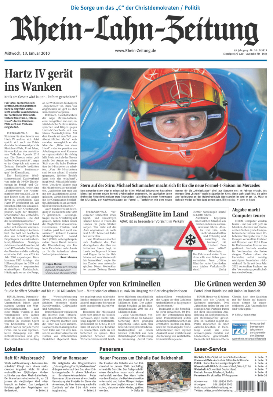 Rhein-Lahn-Zeitung Diez (Archiv) vom Mittwoch, 13.01.2010