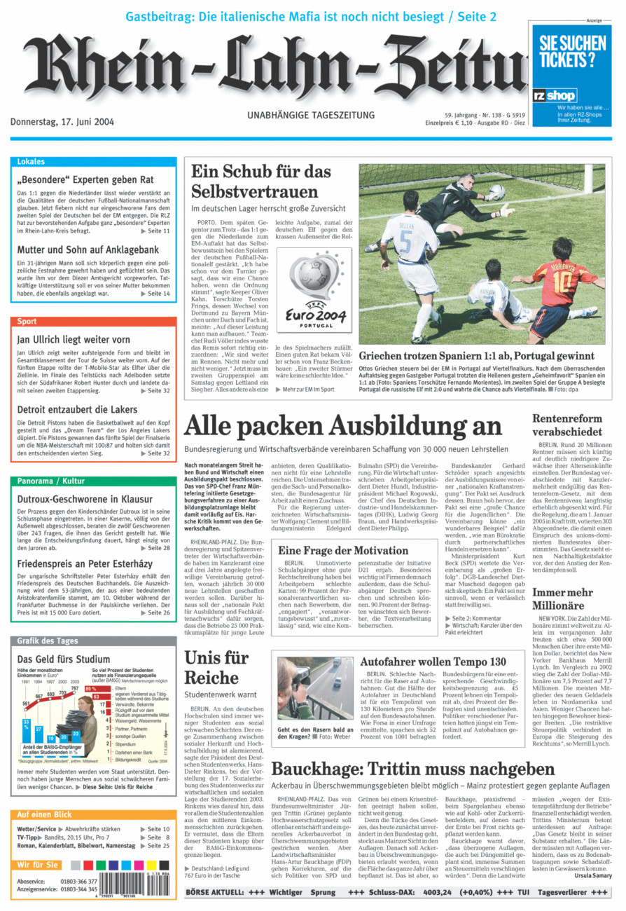 Rhein-Lahn-Zeitung Diez (Archiv) vom Donnerstag, 17.06.2004