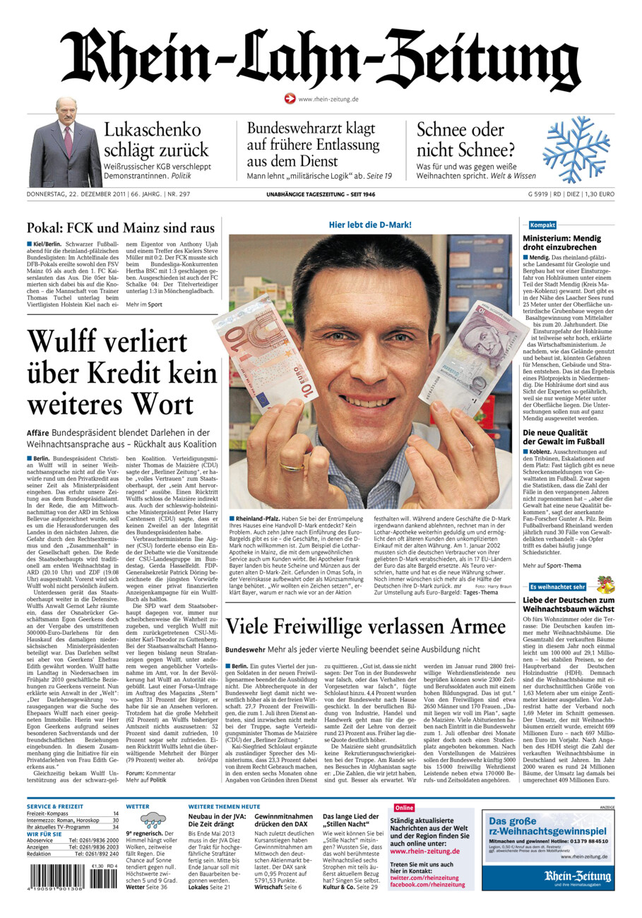 Rhein-Lahn-Zeitung Diez (Archiv) vom Donnerstag, 22.12.2011