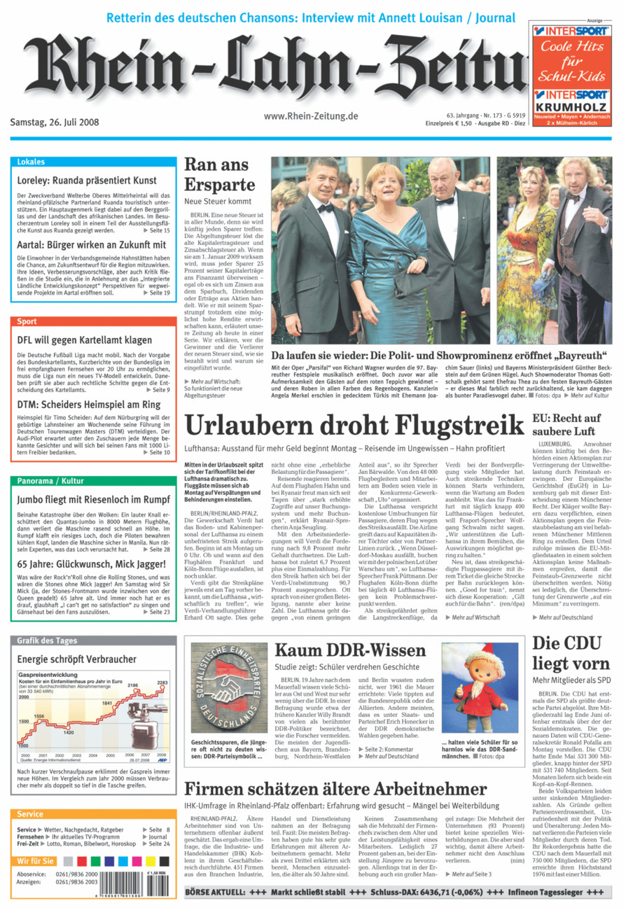Rhein-Lahn-Zeitung Diez (Archiv) vom Samstag, 26.07.2008