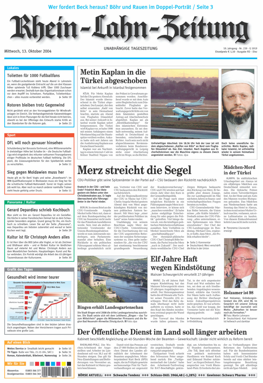 Rhein-Lahn-Zeitung Diez (Archiv) vom Mittwoch, 13.10.2004