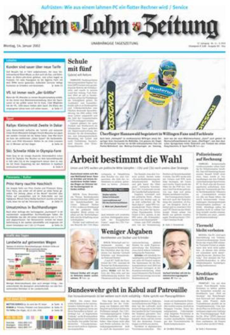 Rhein-Lahn-Zeitung Diez (Archiv) vom Montag, 14.01.2002