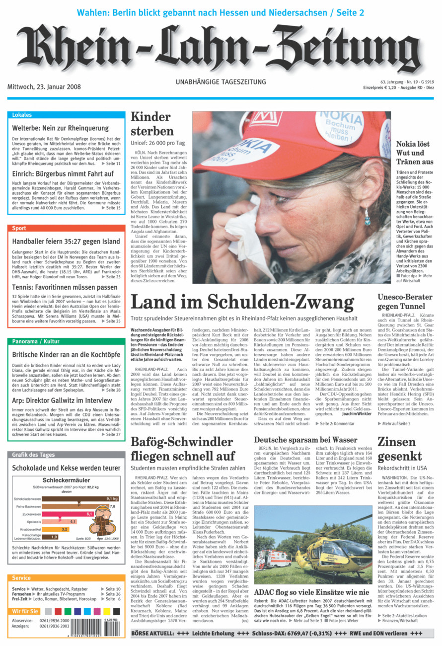 Rhein-Lahn-Zeitung Diez (Archiv) vom Mittwoch, 23.01.2008