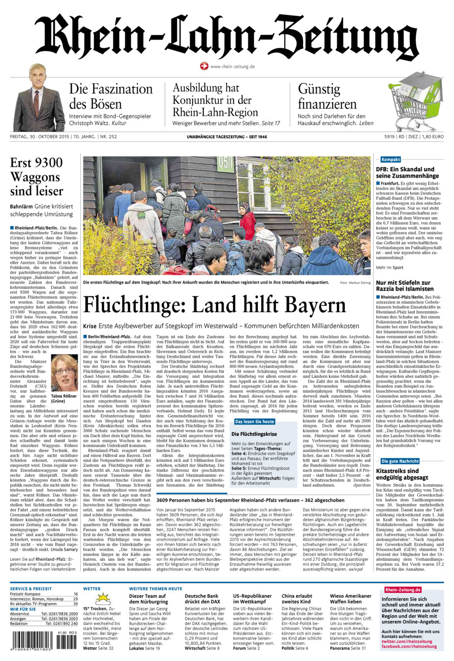 Rhein-Lahn-Zeitung Diez (Archiv) vom Freitag, 30.10.2015