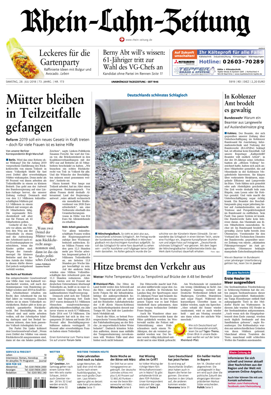 Rhein-Lahn-Zeitung Diez (Archiv) vom Samstag, 28.07.2018