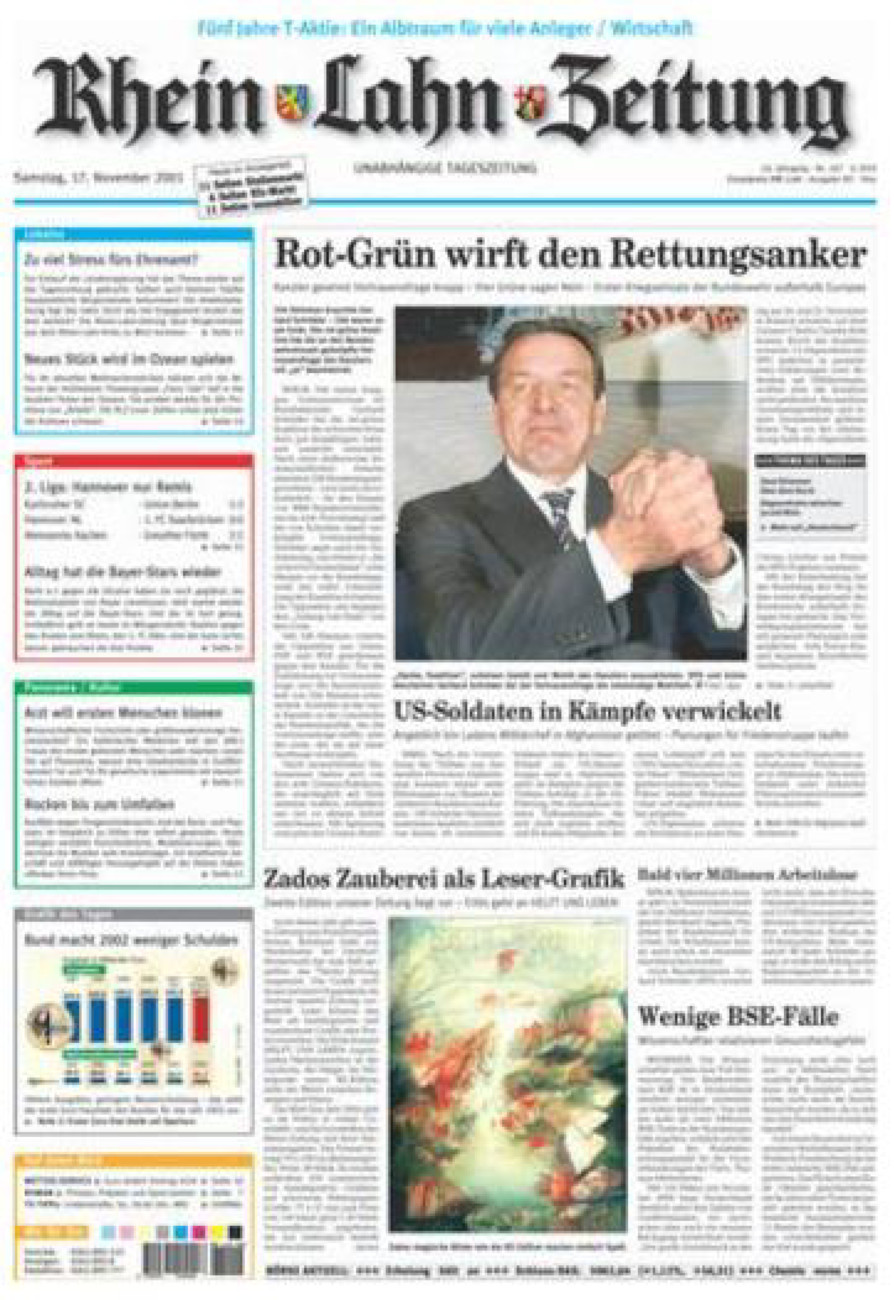 Rhein-Lahn-Zeitung Diez (Archiv) vom Samstag, 17.11.2001