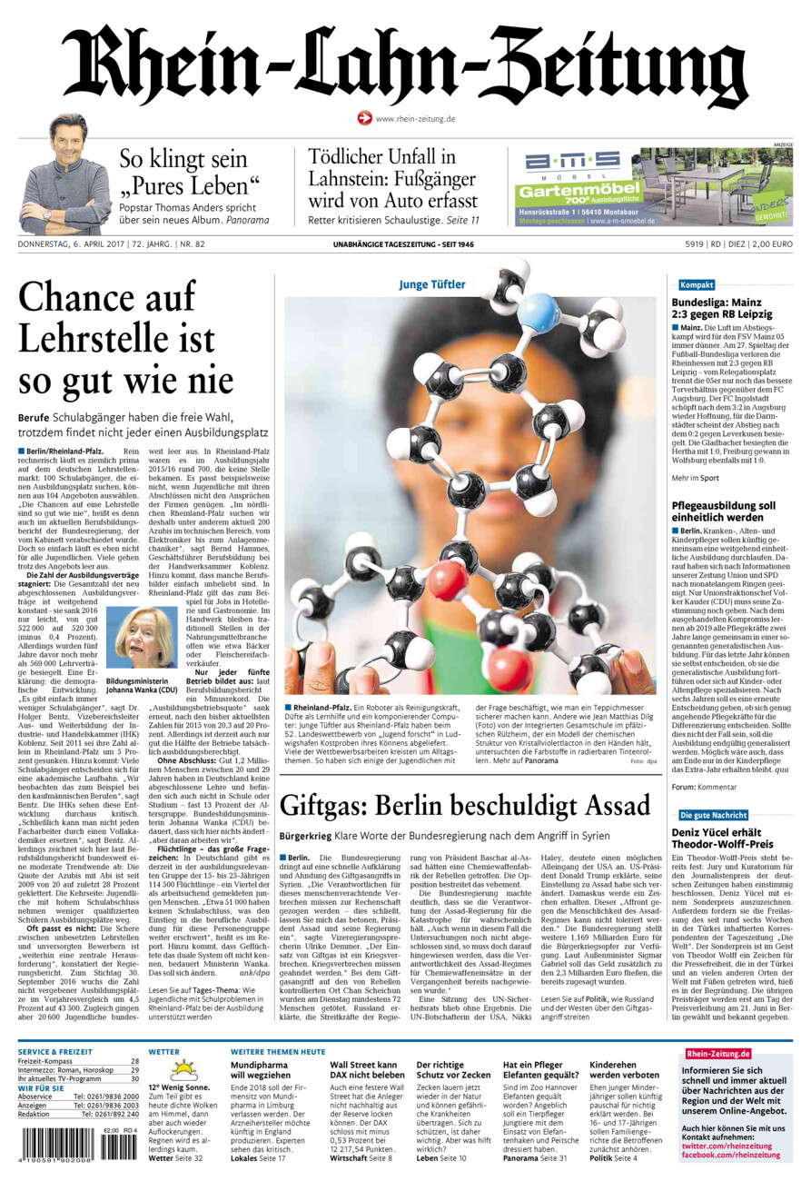 Rhein-Lahn-Zeitung Diez (Archiv) vom Donnerstag, 06.04.2017