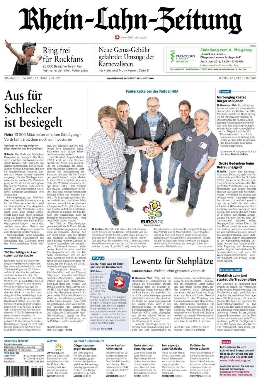 Rhein-Lahn-Zeitung Diez (Archiv) vom Samstag, 02.06.2012