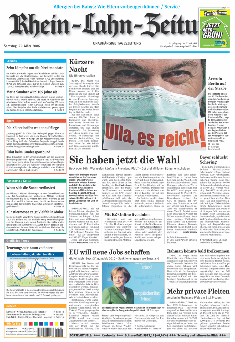 Rhein-Lahn-Zeitung Diez (Archiv) vom Samstag, 25.03.2006