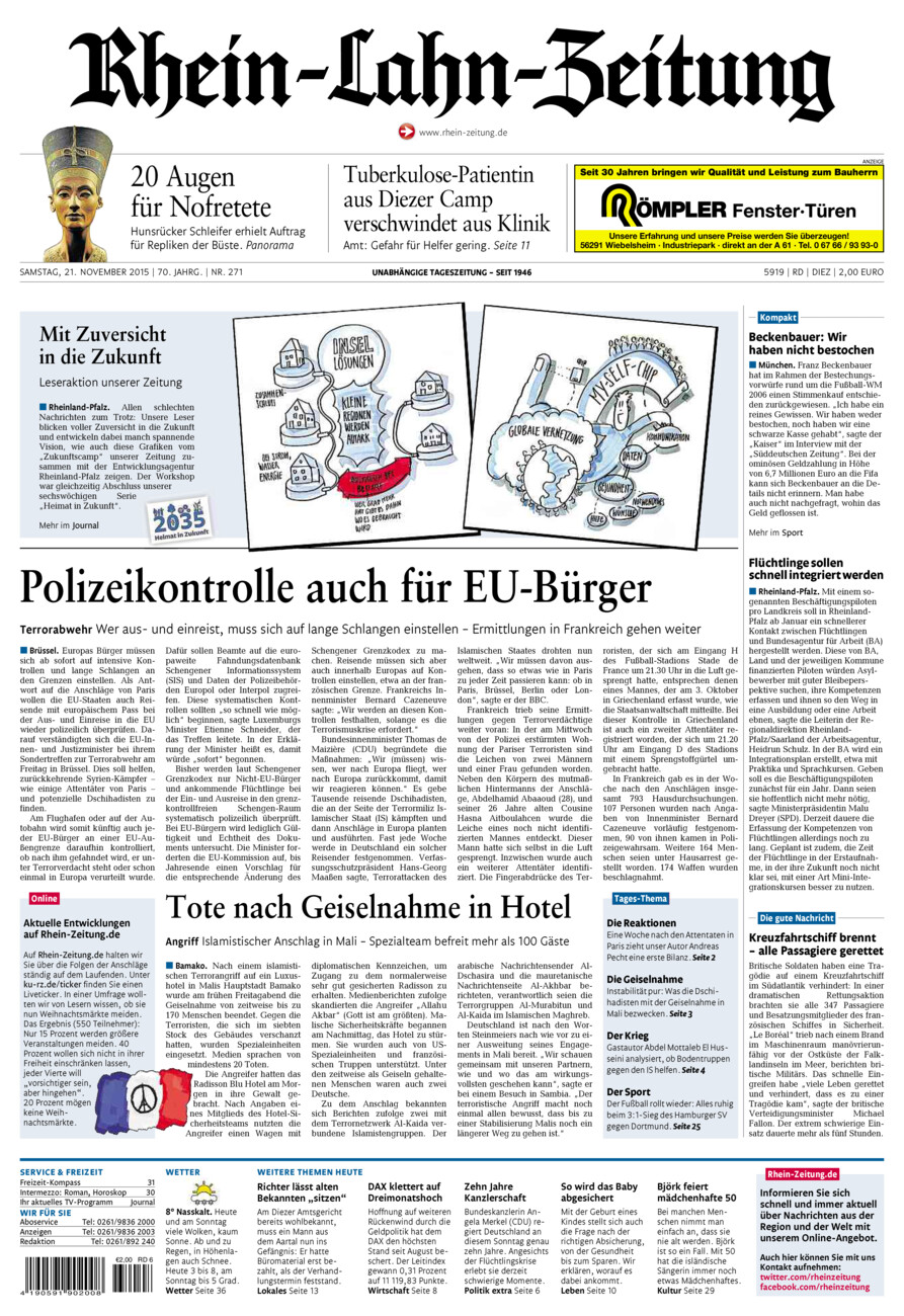 Rhein-Lahn-Zeitung Diez (Archiv) vom Samstag, 21.11.2015