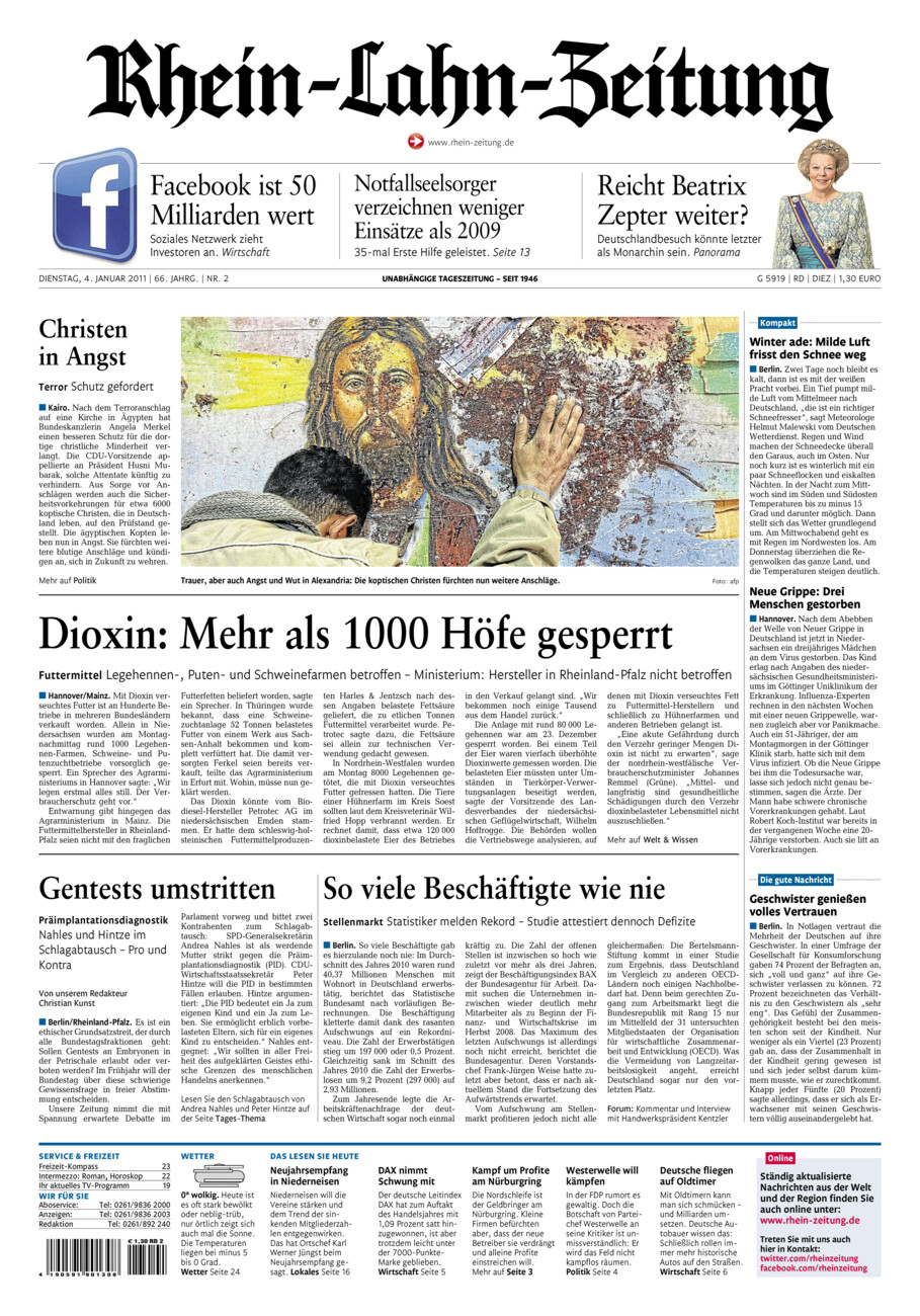 Rhein-Lahn-Zeitung Diez (Archiv) vom Dienstag, 04.01.2011