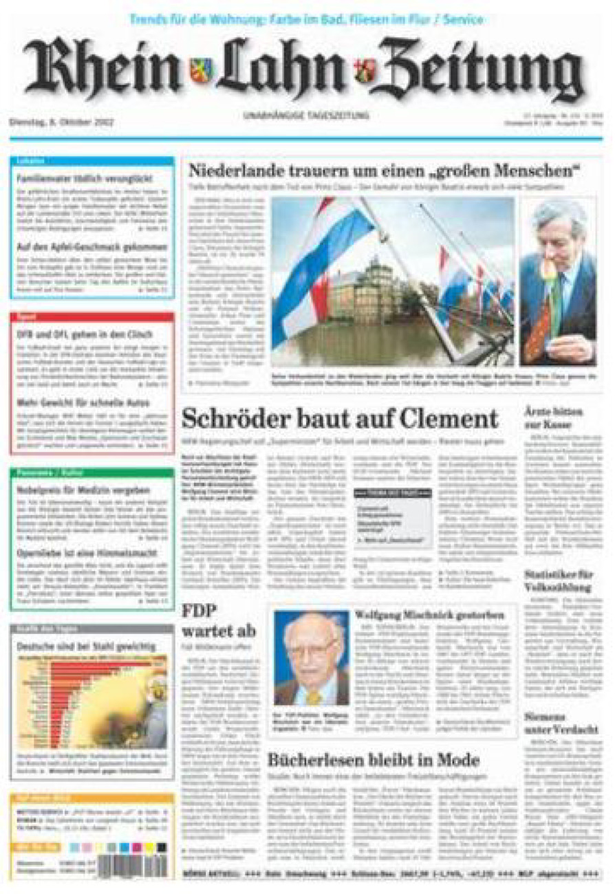 Rhein-Lahn-Zeitung Diez (Archiv) vom Dienstag, 08.10.2002