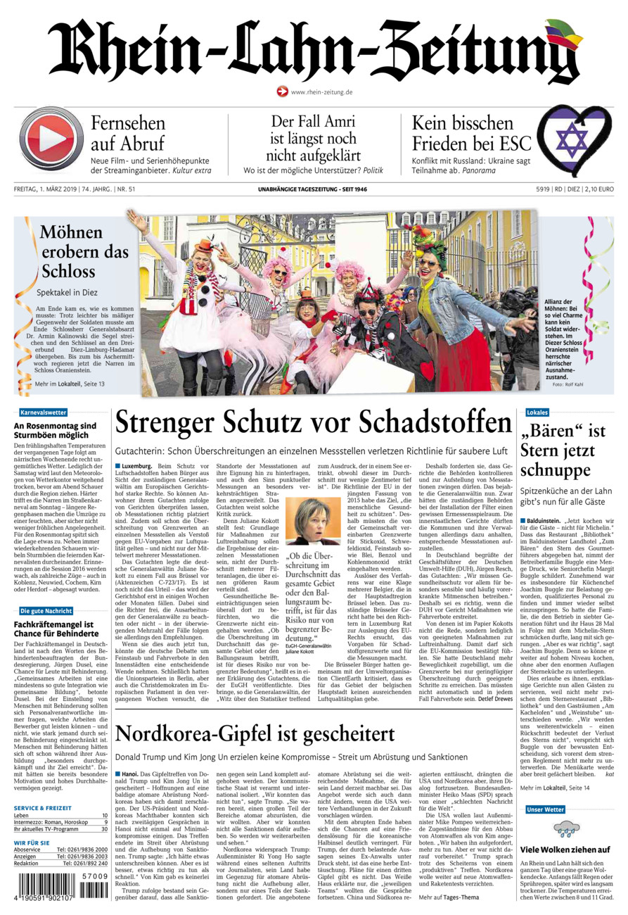 Rhein-Lahn-Zeitung Diez (Archiv) vom Freitag, 01.03.2019