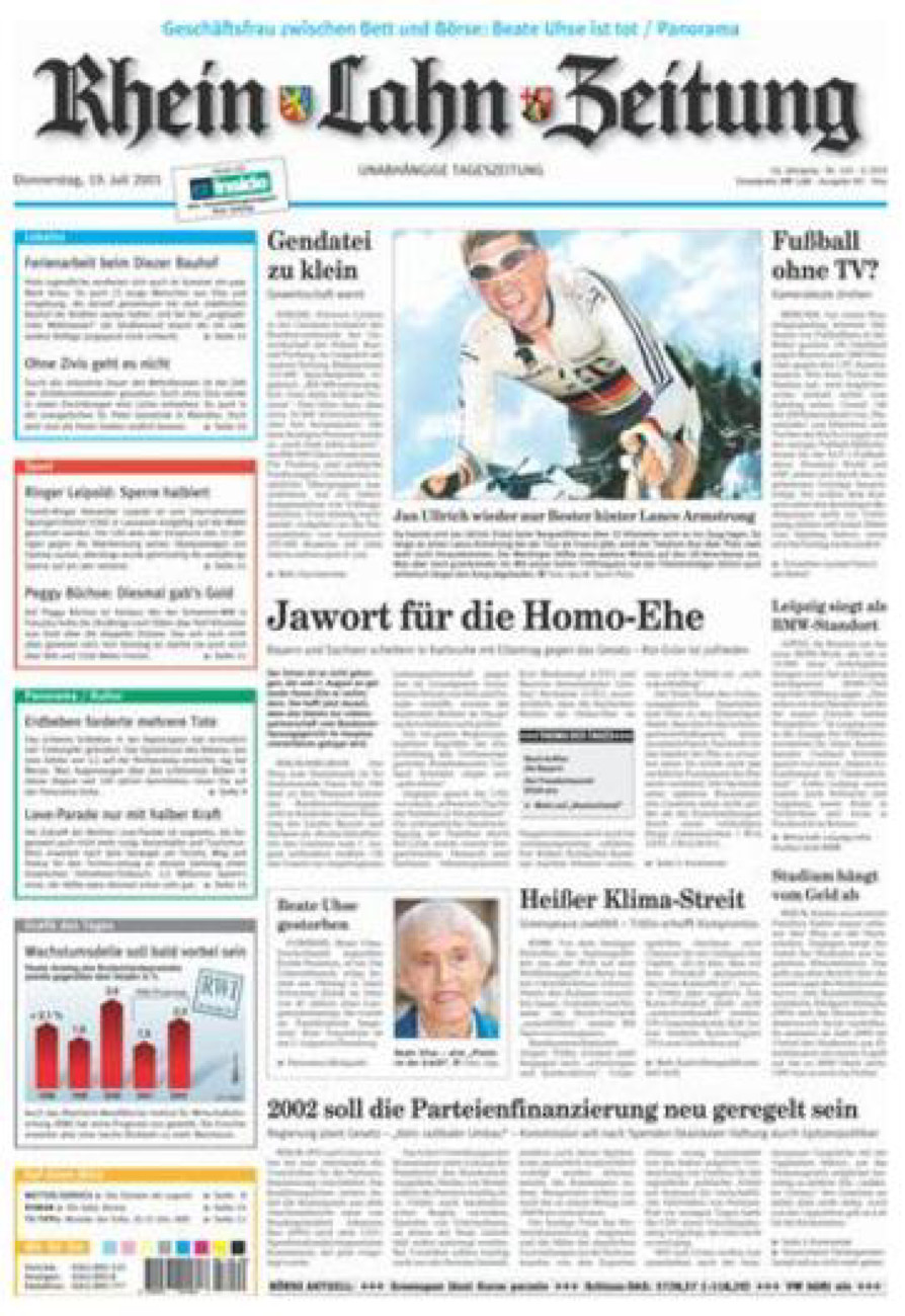 Rhein-Lahn-Zeitung Diez (Archiv) vom Donnerstag, 19.07.2001