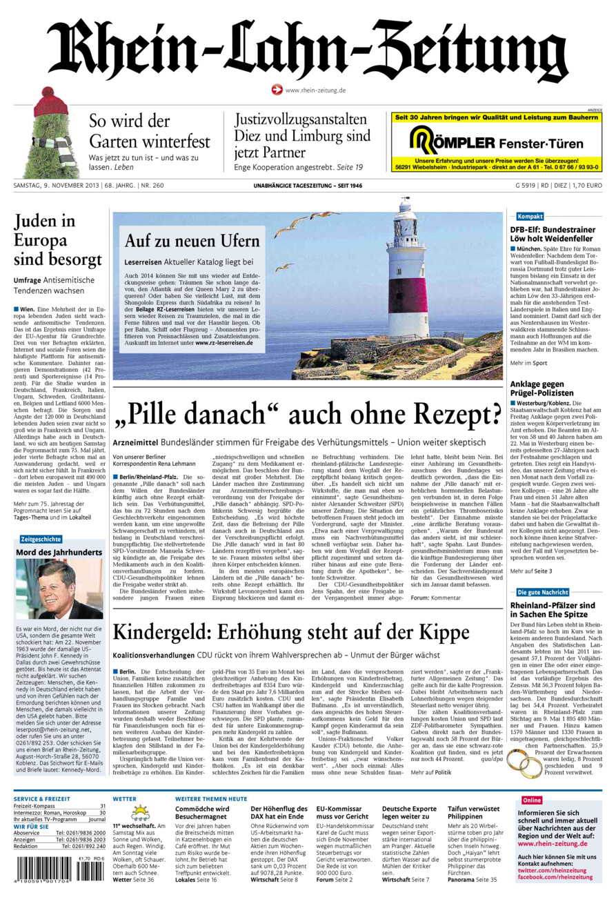 Rhein-Lahn-Zeitung Diez (Archiv) vom Samstag, 09.11.2013