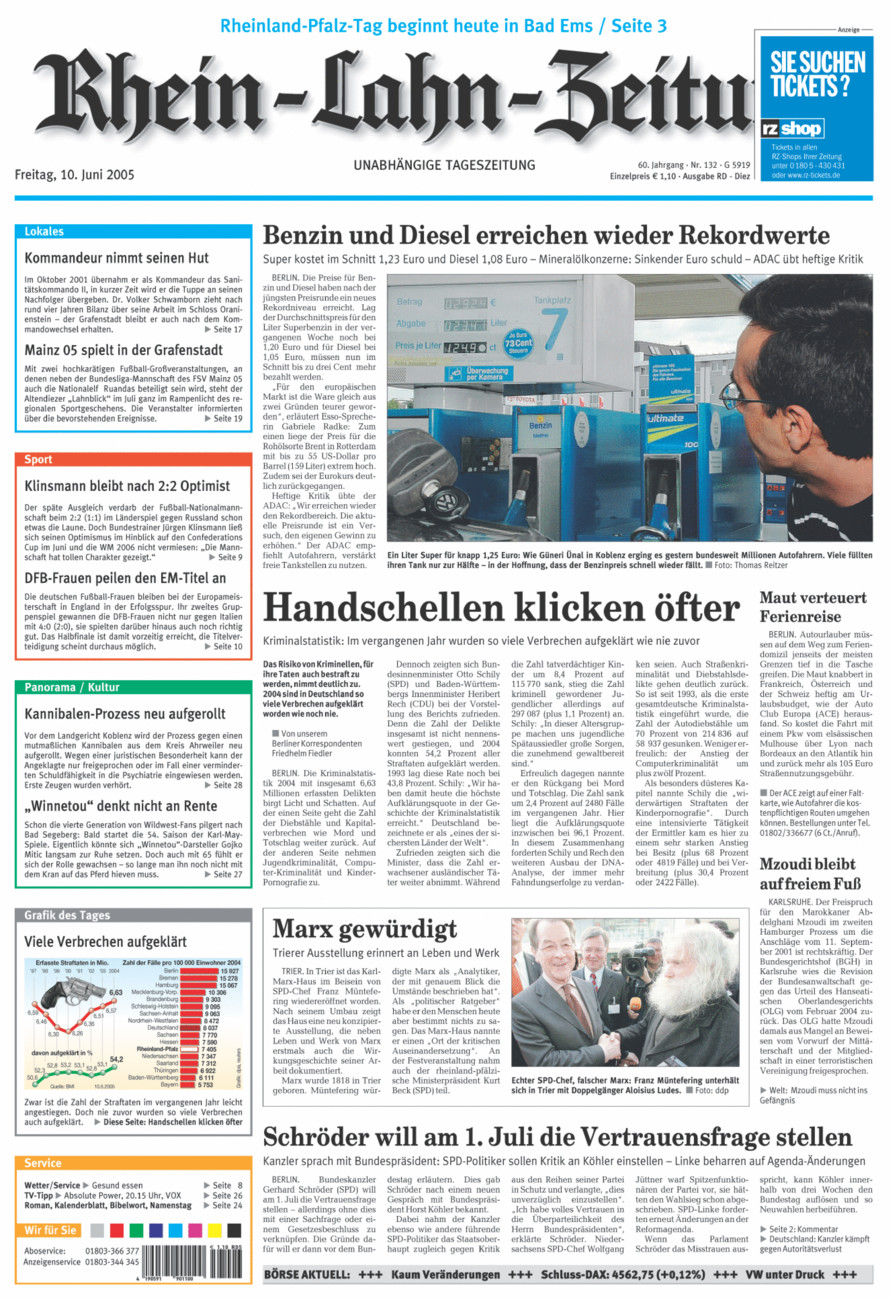 Rhein-Lahn-Zeitung Diez (Archiv) vom Freitag, 10.06.2005