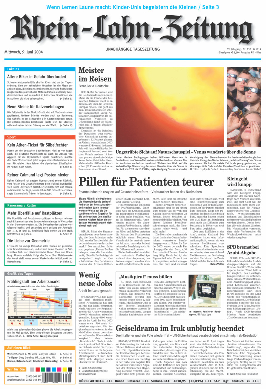 Rhein-Lahn-Zeitung Diez (Archiv) vom Mittwoch, 09.06.2004
