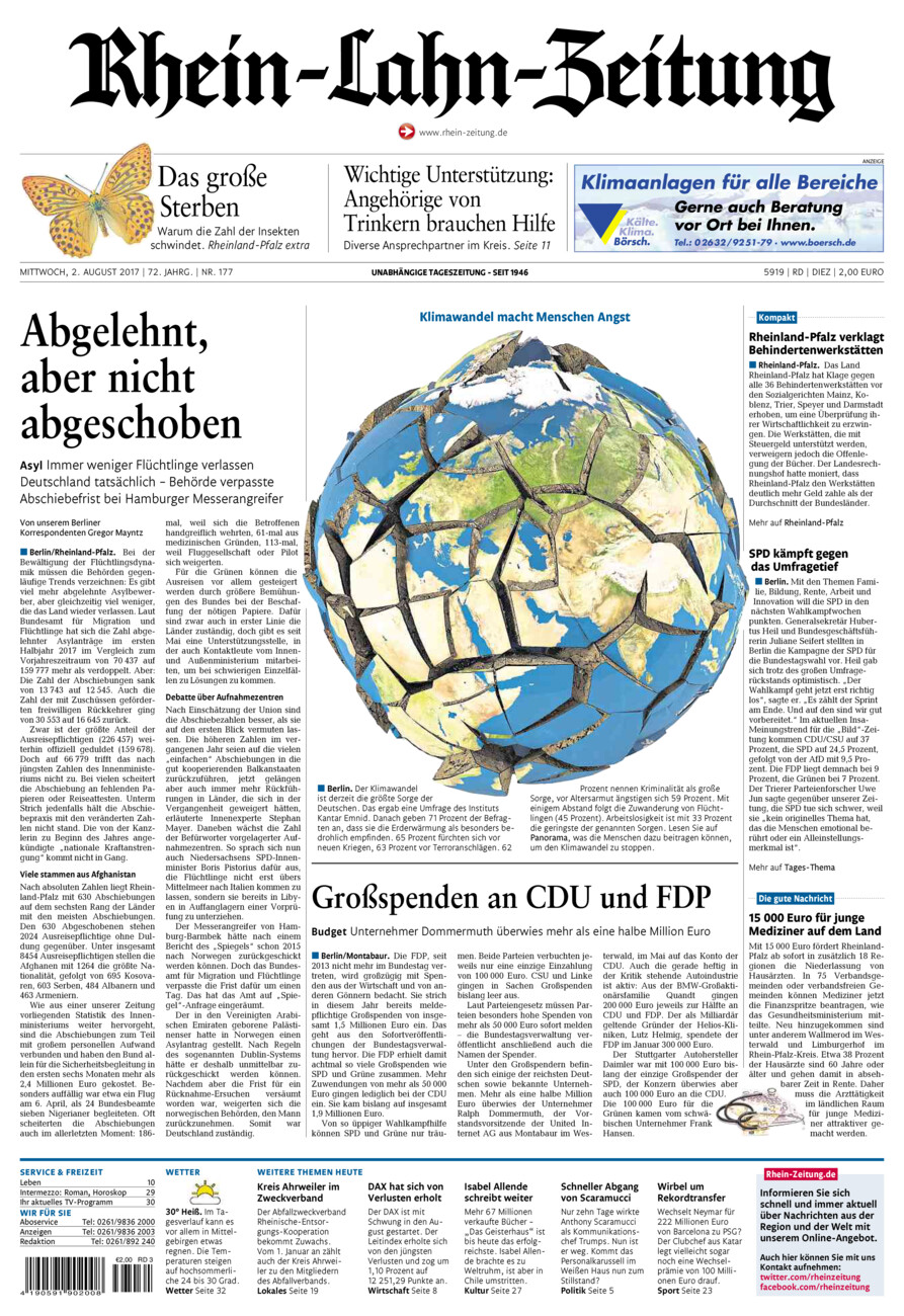 Rhein-Lahn-Zeitung Diez (Archiv) vom Mittwoch, 02.08.2017