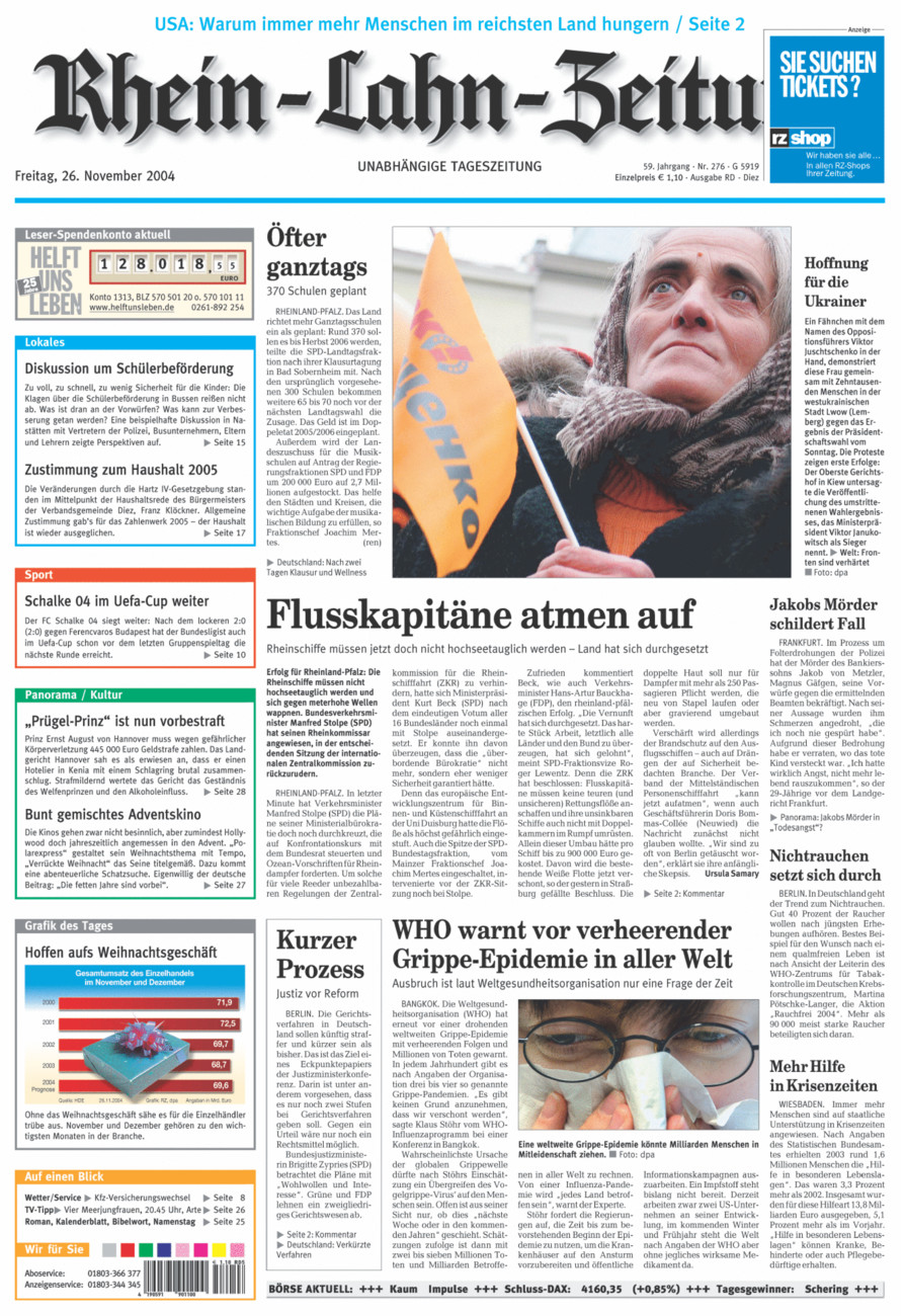 Rhein-Lahn-Zeitung Diez (Archiv) vom Freitag, 26.11.2004
