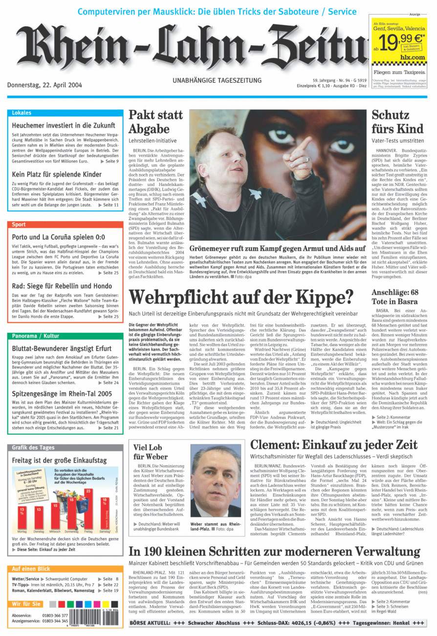Rhein-Lahn-Zeitung Diez (Archiv) vom Donnerstag, 22.04.2004