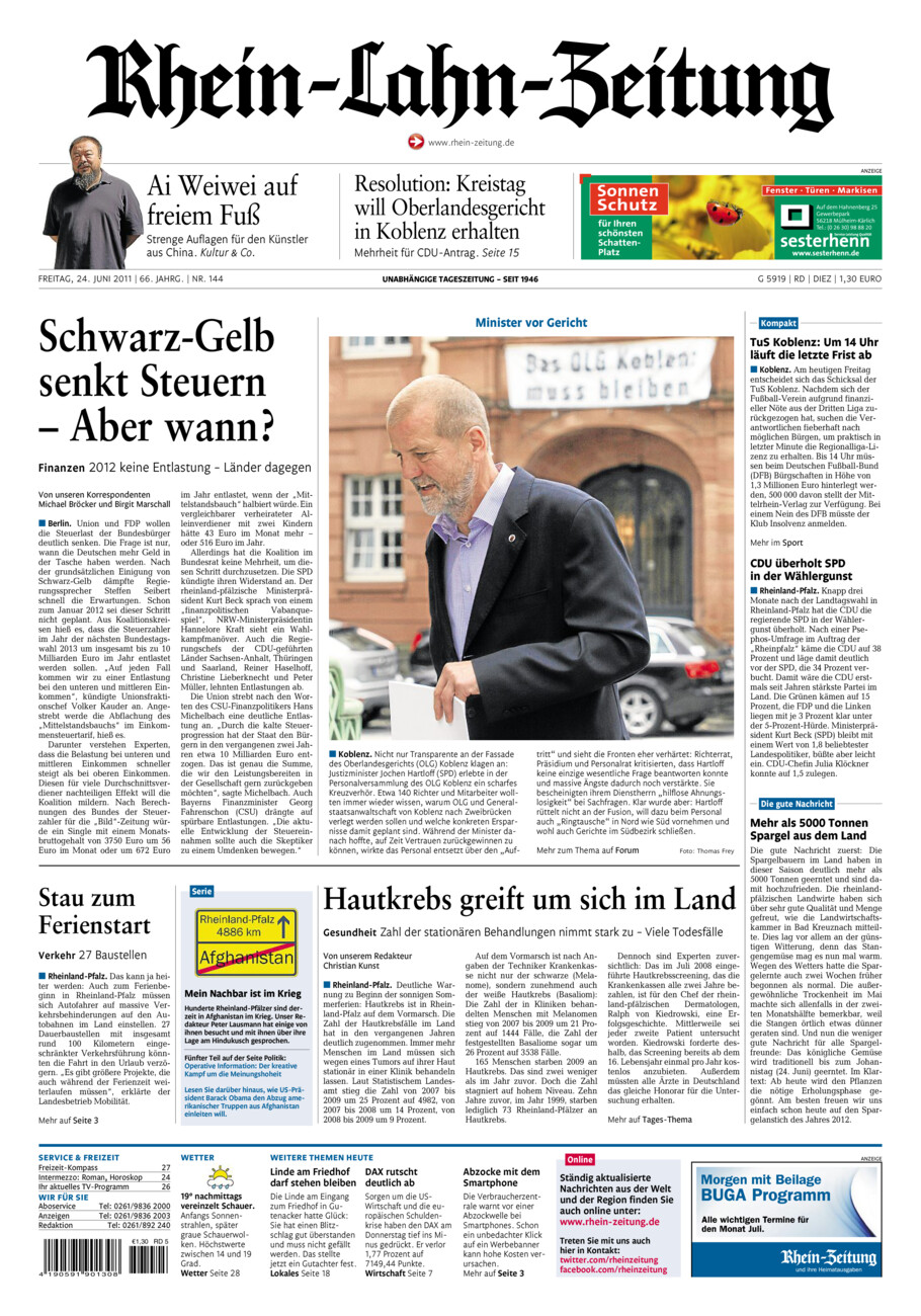 Rhein-Lahn-Zeitung Diez (Archiv) vom Freitag, 24.06.2011