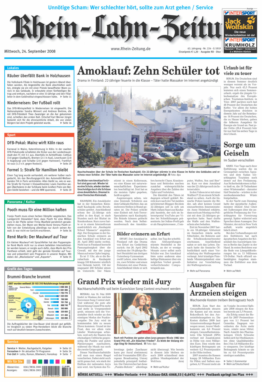 Rhein-Lahn-Zeitung Diez (Archiv) vom Mittwoch, 24.09.2008