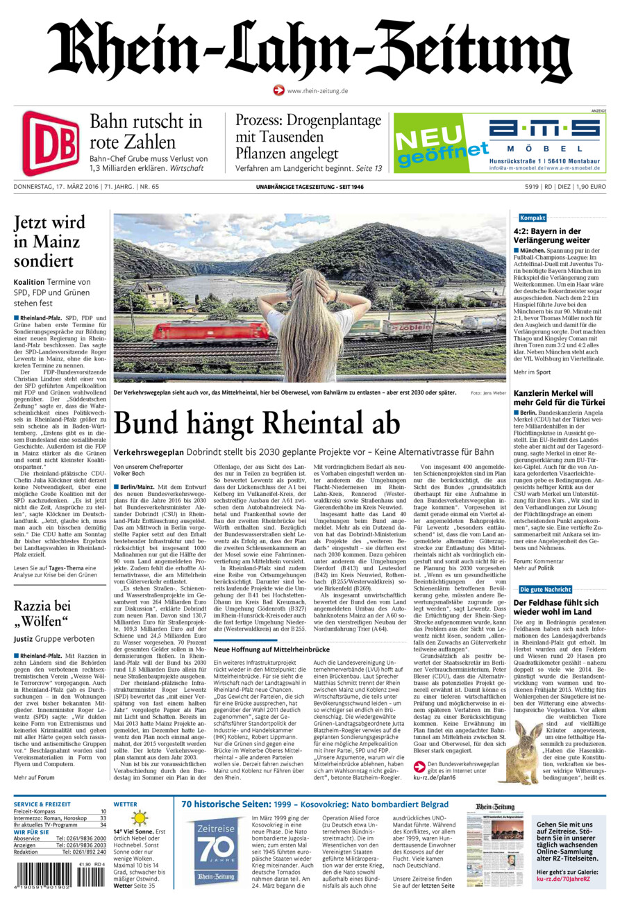 Rhein-Lahn-Zeitung Diez (Archiv) vom Donnerstag, 17.03.2016