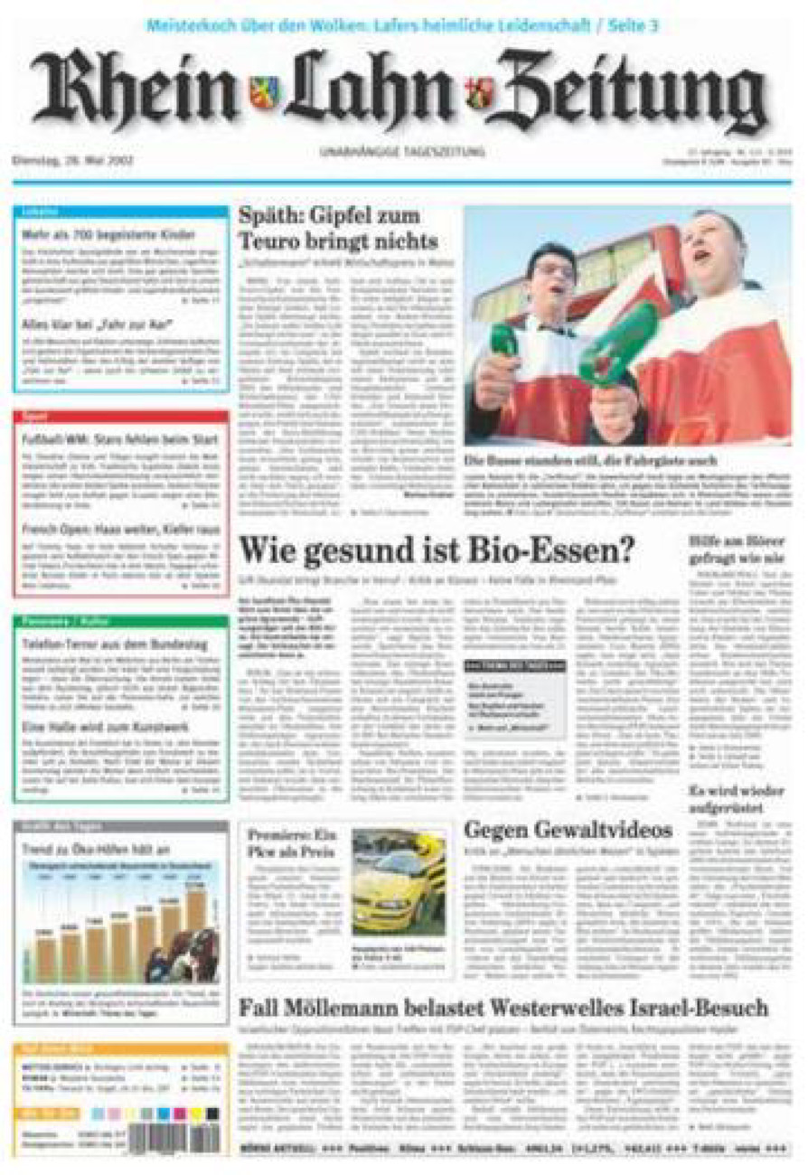 Rhein-Lahn-Zeitung Diez (Archiv) vom Dienstag, 28.05.2002