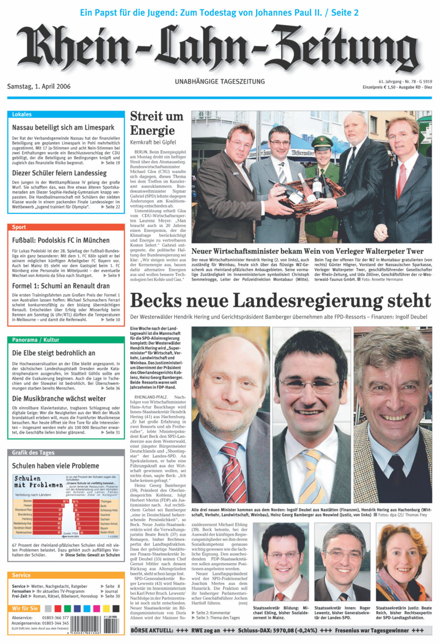 Rhein-Lahn-Zeitung Diez (Archiv) vom Samstag, 01.04.2006