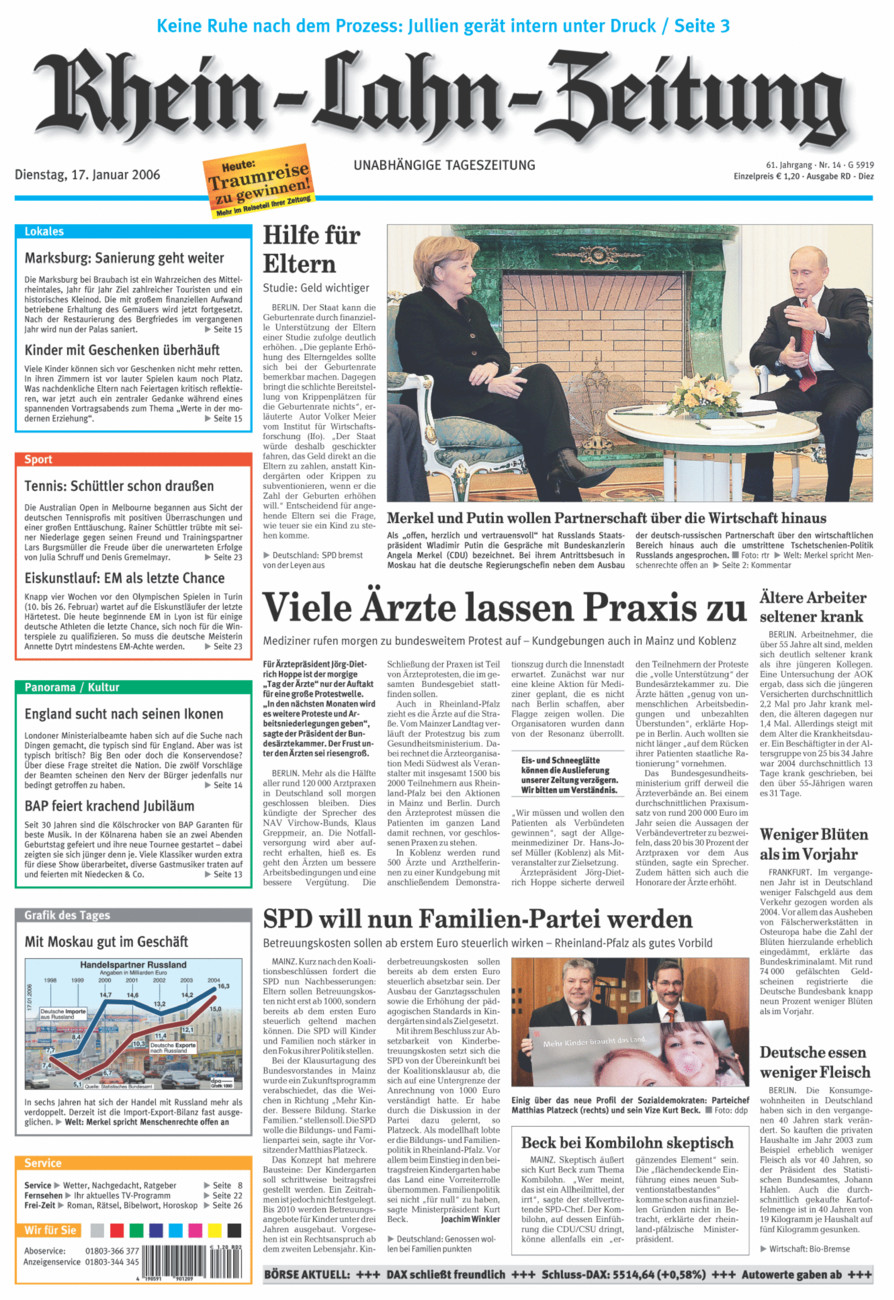 Rhein-Lahn-Zeitung Diez (Archiv) vom Dienstag, 17.01.2006