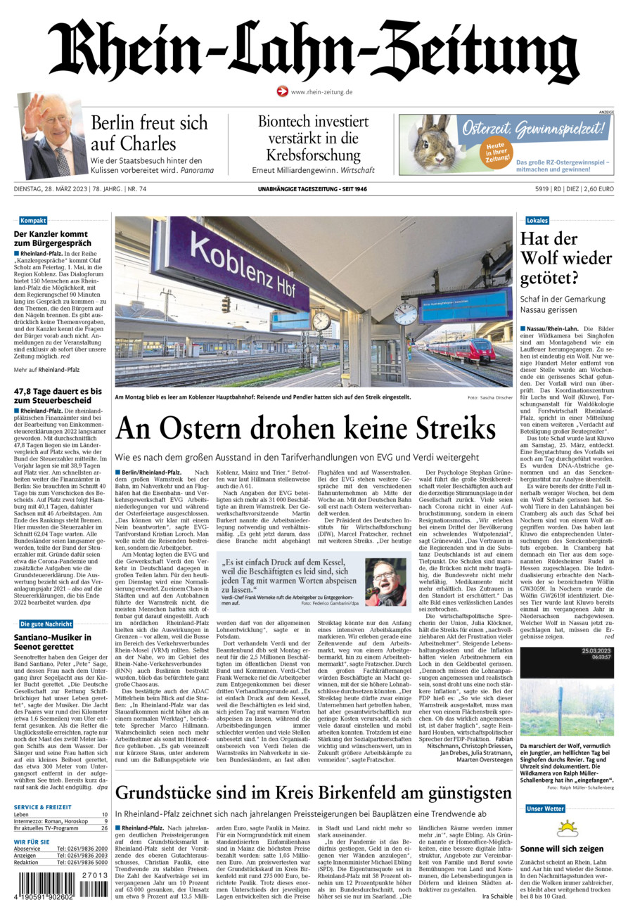Rhein-Lahn-Zeitung Diez (Archiv) vom Dienstag, 28.03.2023