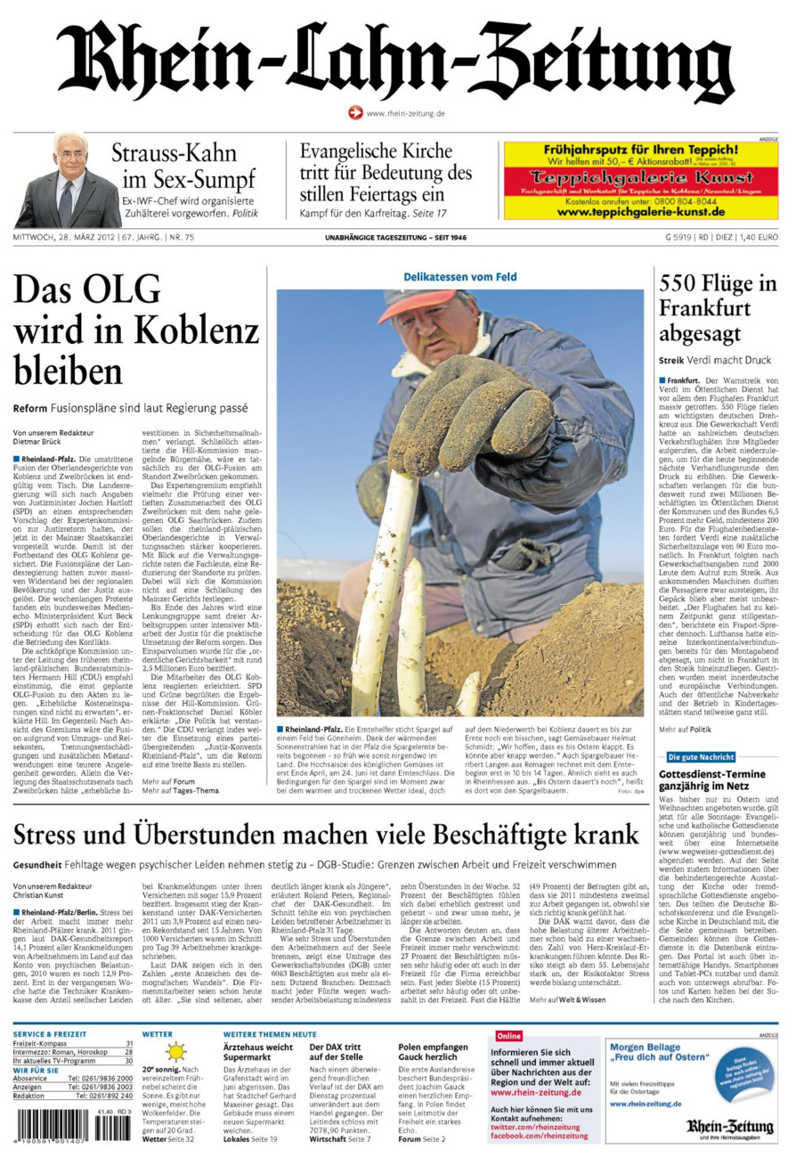 Rhein-Lahn-Zeitung Diez (Archiv) vom Mittwoch, 28.03.2012