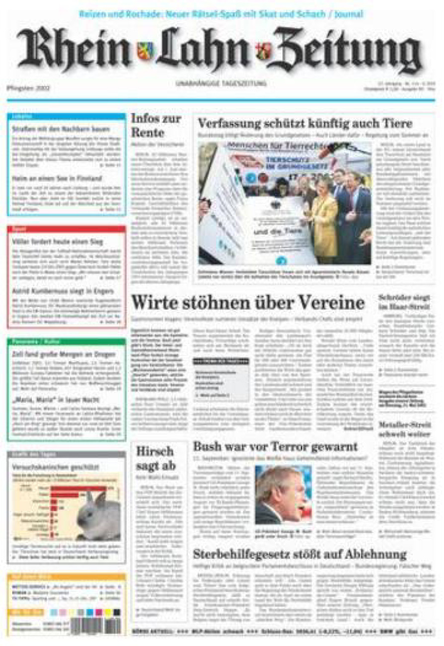 Rhein-Lahn-Zeitung Diez (Archiv) vom Samstag, 18.05.2002